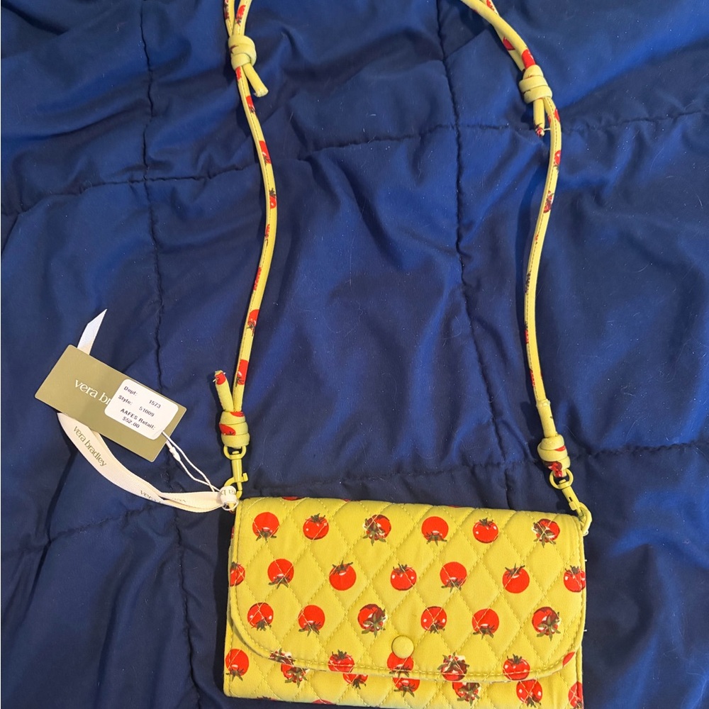 Vera Bradley Wildwood Wallet Crossbody Tiny Tomatoes Palm BNWT